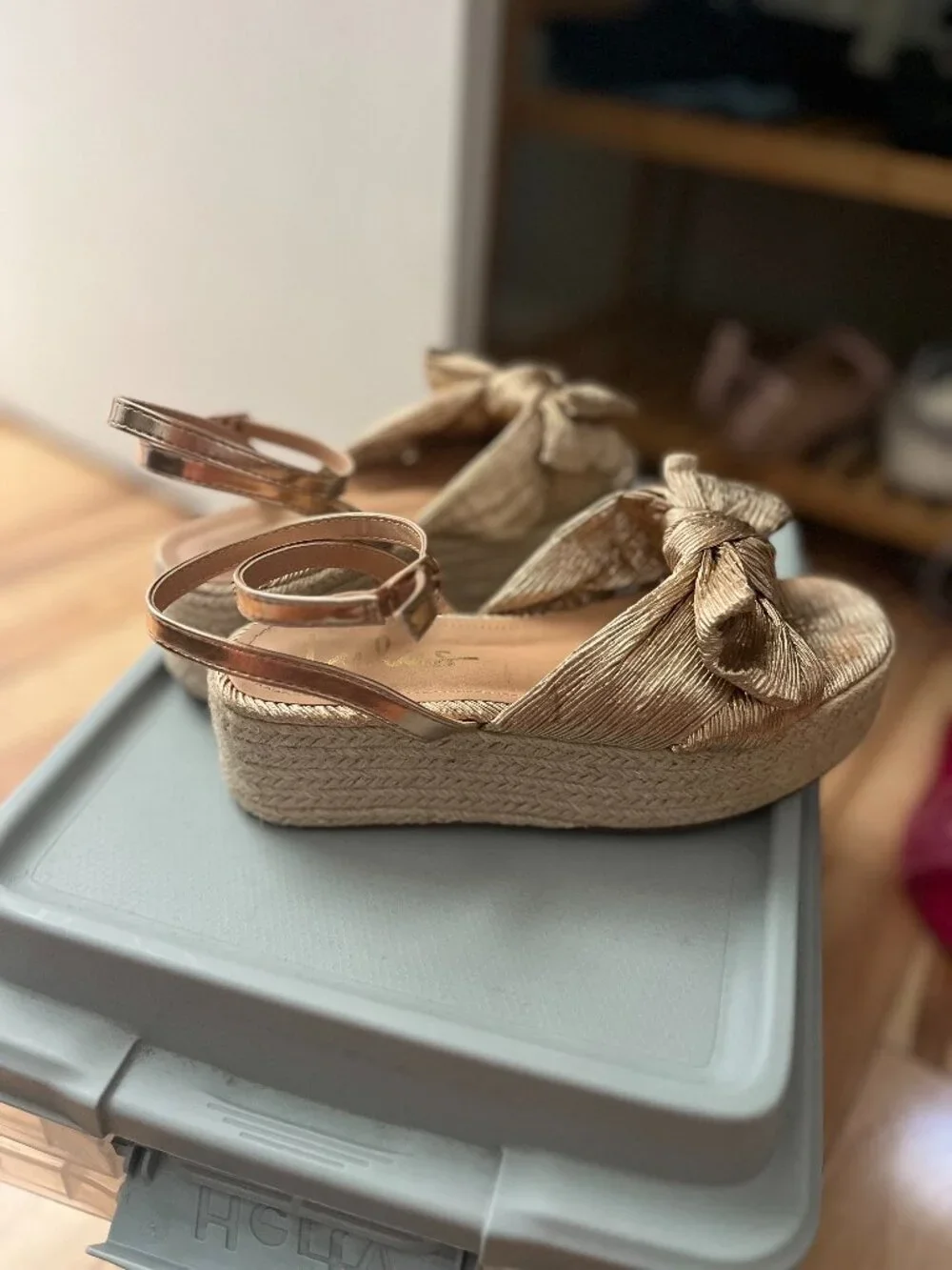 Lulus Rayanna Rose Gold Espadrille Platform Sandals